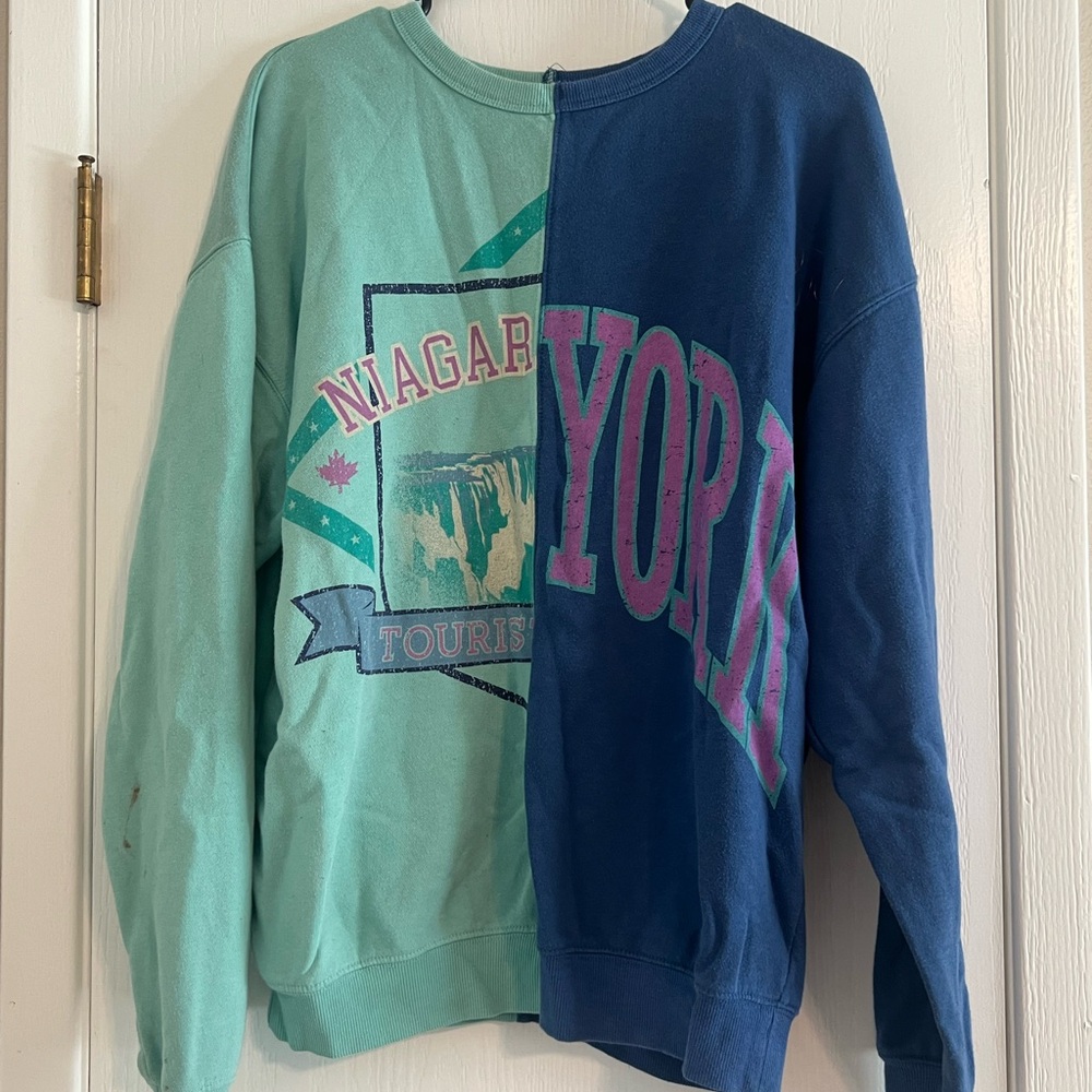 Wild Fable Two-Tone Sweatshirt - Teal and Blue